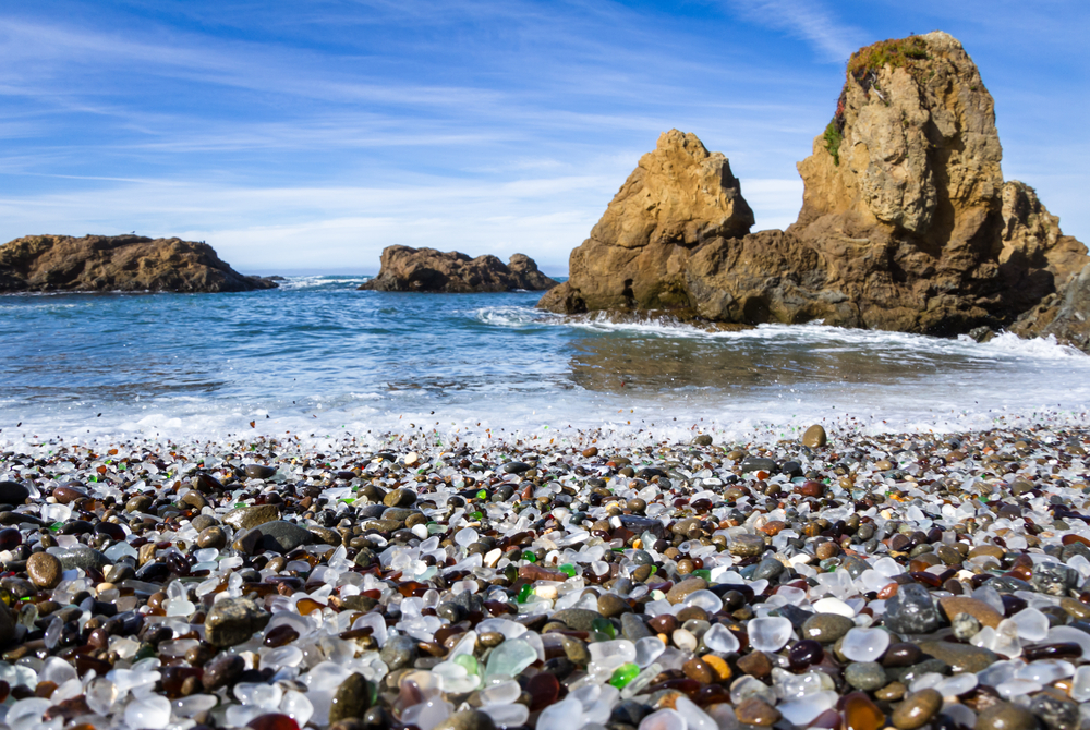 colorful glass pebbles blanket this beach in Fort Bragg(Wollertz)s