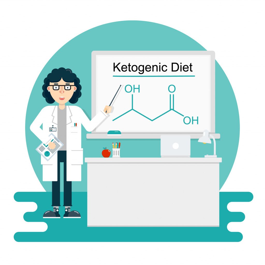 Woman scientist nutritionist lecturer tells about ketogenic low-carb diet in classroom(whale_monorail)s