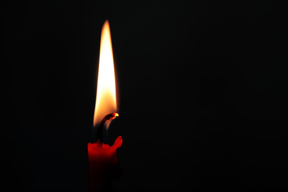 burning red candle