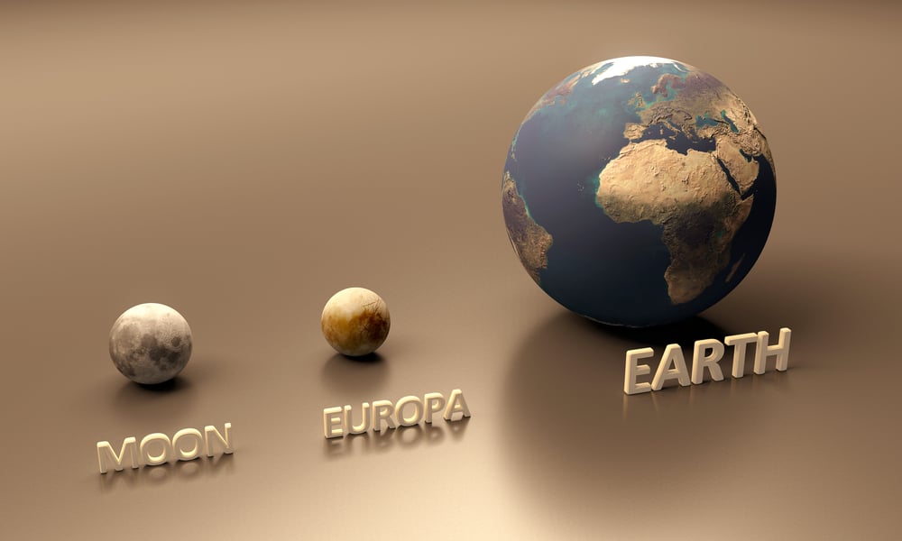 A,Rendered,Size,Comparison,Of,The,Jupiter,Moon,Europa,The