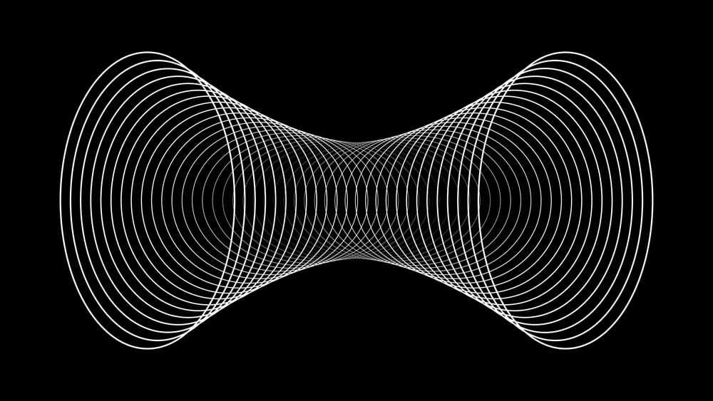 Sonar wave echo sound conceptual line abstract background