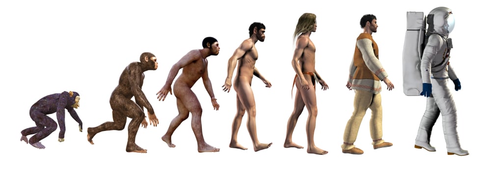 Human,Evolution,,From,Ape,To,Space,,3d,Illustration