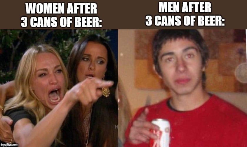 MEN AFTER 3 CANS OF BEER