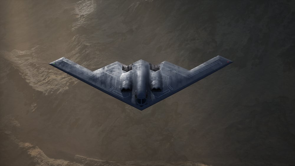 3d Imaging Of 3d Rendering Of Stealth B2 Spirit Within