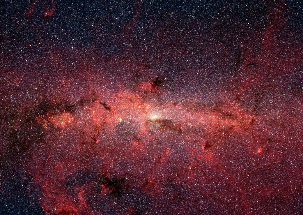 Image of the center of Milky Way galaxy taken by Spritzer Space Telescope