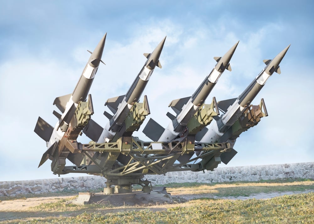 Soviet,Air,To,Air,Anti-aircraft,Battery,With,4,Missiles,,Sky
