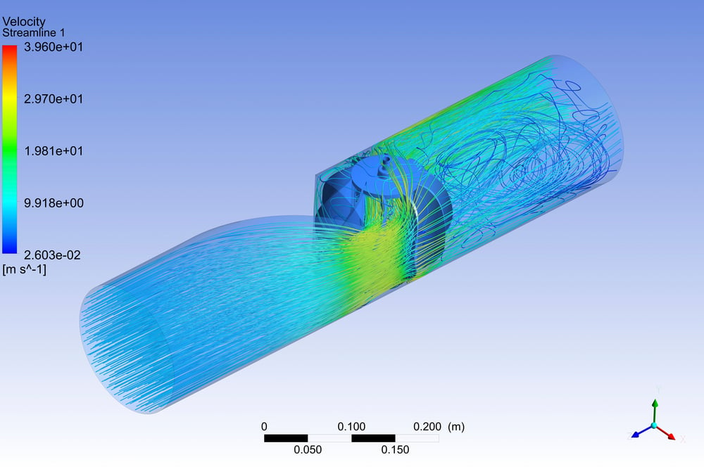 3d,Model,Of,Drag-type,Water,Turbine,Fitted,Inside,A,Pipe