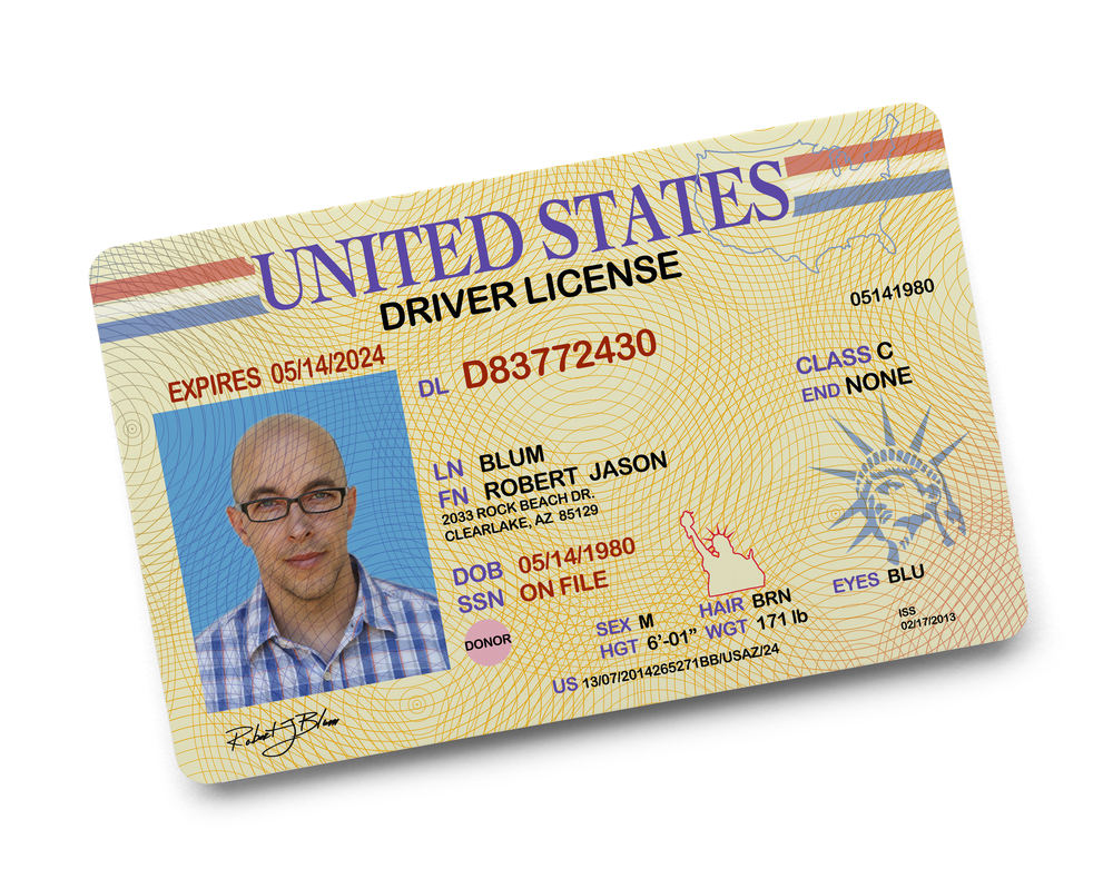 Us,Driver,License,Isolated,On,White,Background.