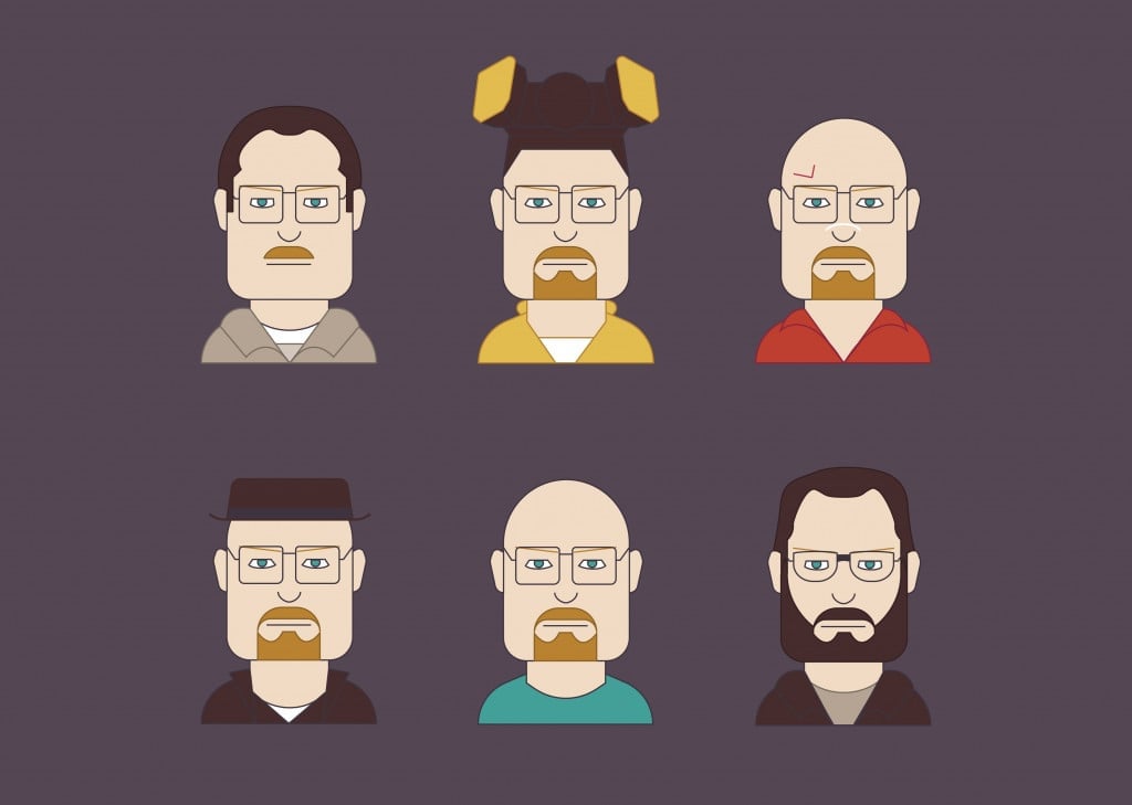 Walter White Vector Set. It is a fictional character and the protagonist of the American crime drama television series.