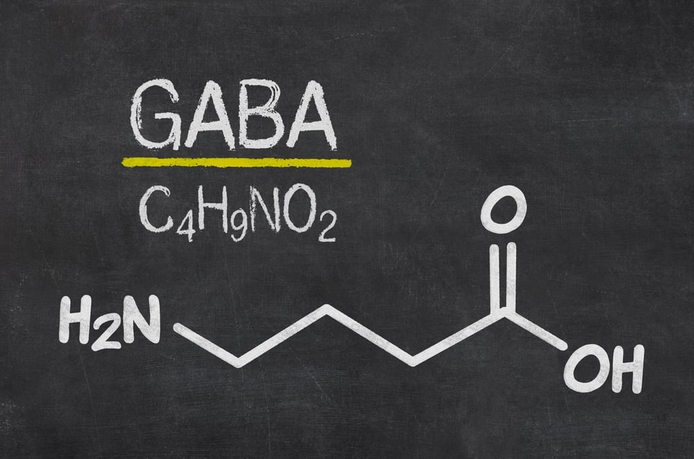 Blackboard with the chemical formula of GABA