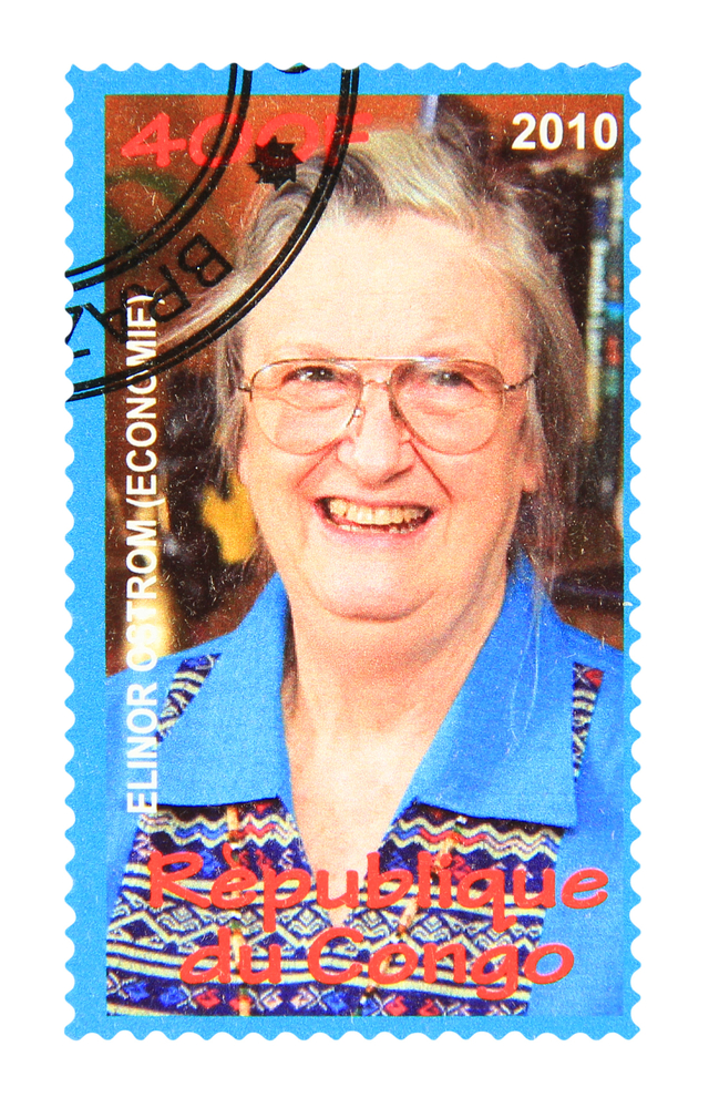 CONGO - CIRCA 2010 A stamp printed in Congo showing Nobel Prize winner Elinor Ostrom, circa 2010