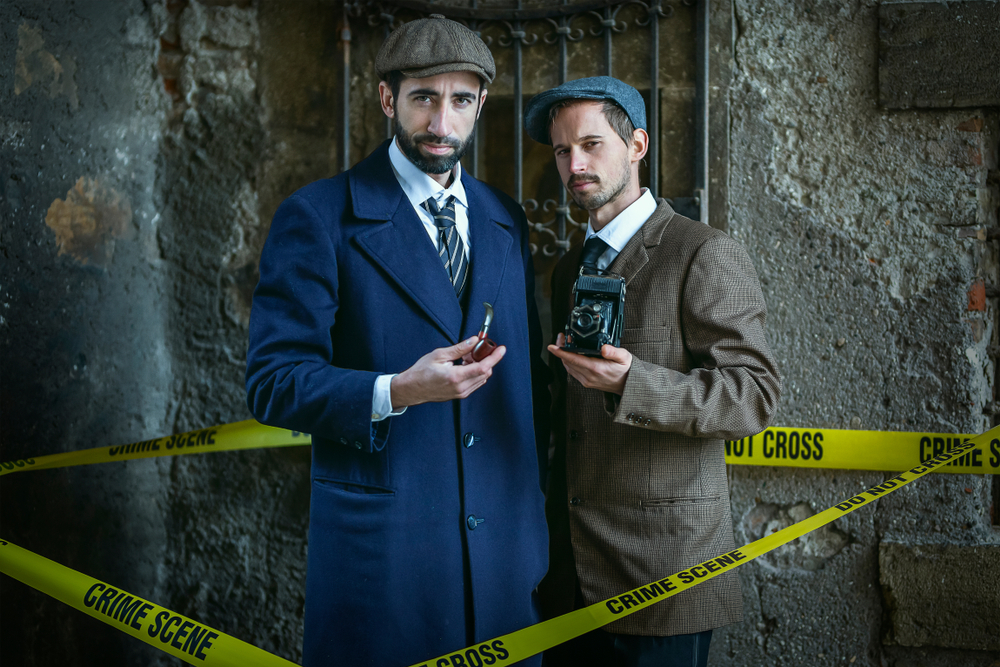 Portrait of Sherlock and Watson at the crime scene