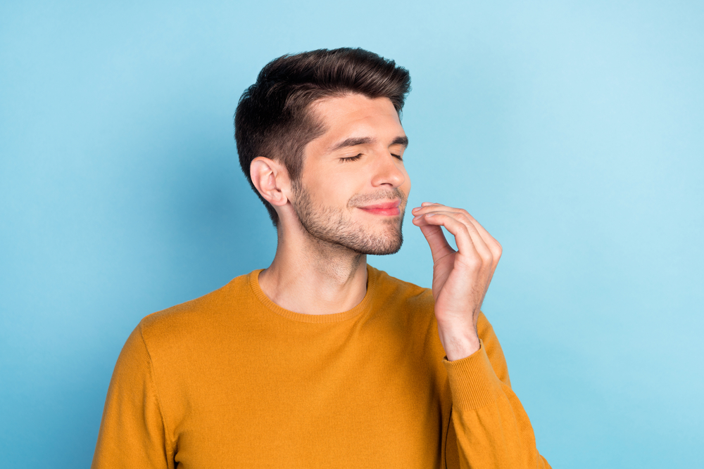 Profile,Side,Photo,Of,Young,Man,Happy,Positive,Smile,Show