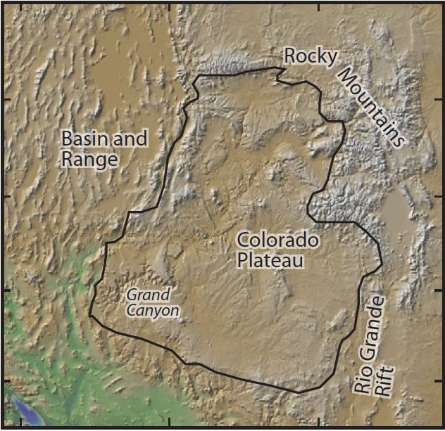 The Colorado Plateau - Physical Map