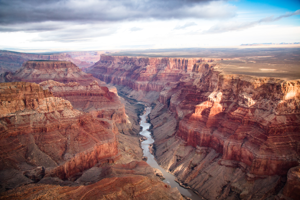 View over the south and north rim part in grand canyon from the <a href=