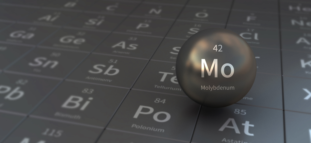 Molybdenum,Element,In,Spherical,Form.,3d,Illustration,On,The,Periodic