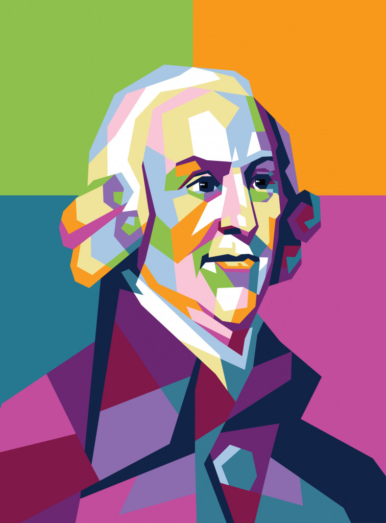 adam smith vector sketch illustration