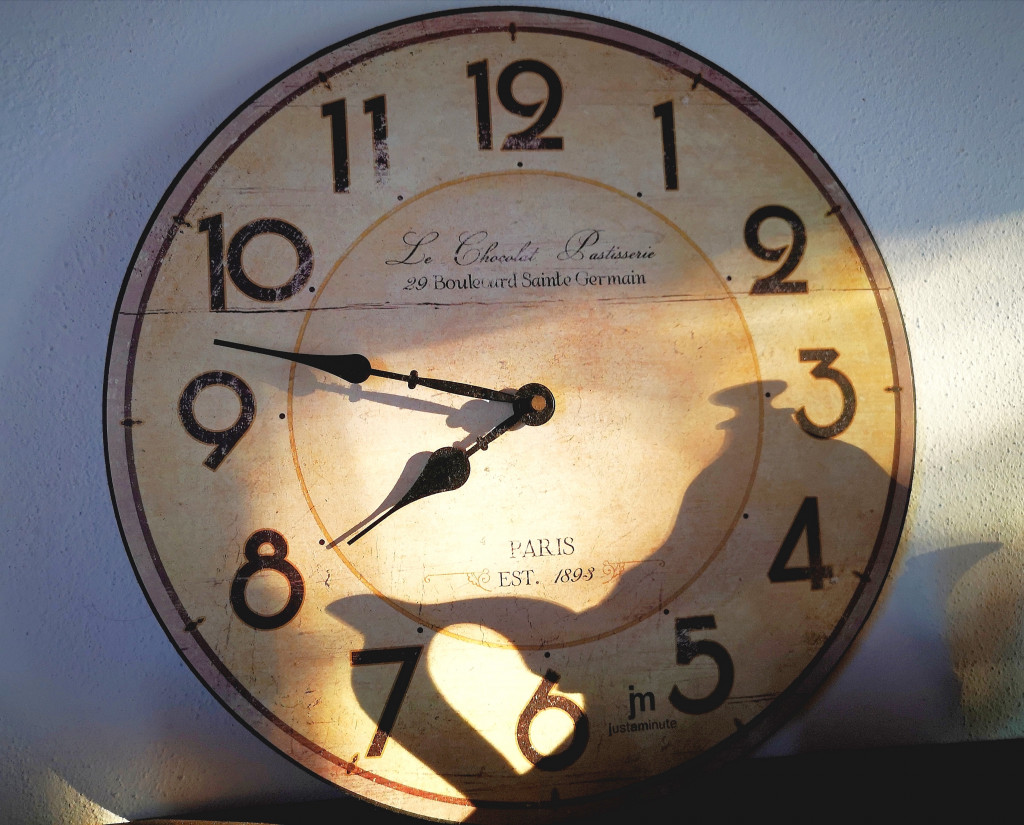 wall clock in morning