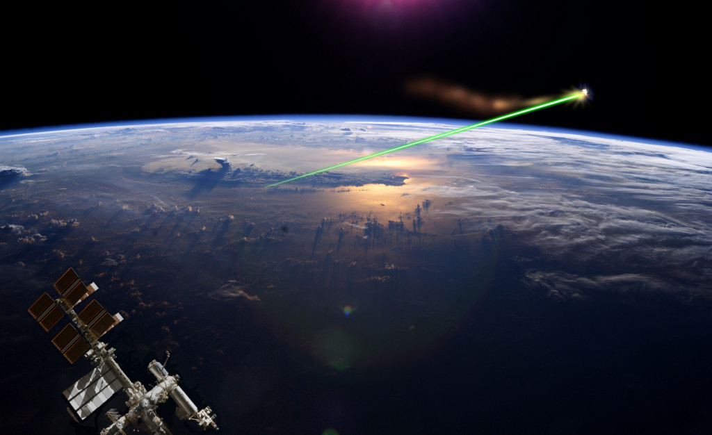 A Laser Broom based on the concept of ground-based laser beams used for clearing space junk