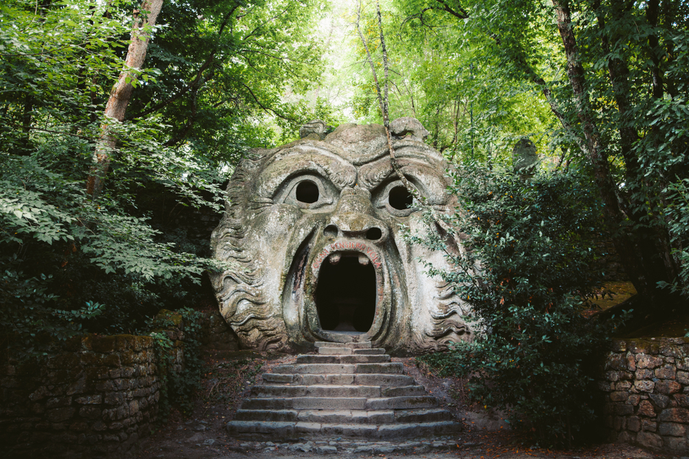 Orcus,Mouth,Sculpture,At,Famous,Parco,Dei,Mostri,(park,Of