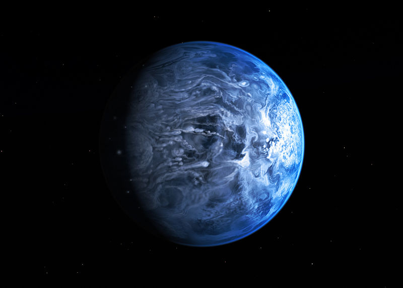 Artist’s impression of the deep blue planet