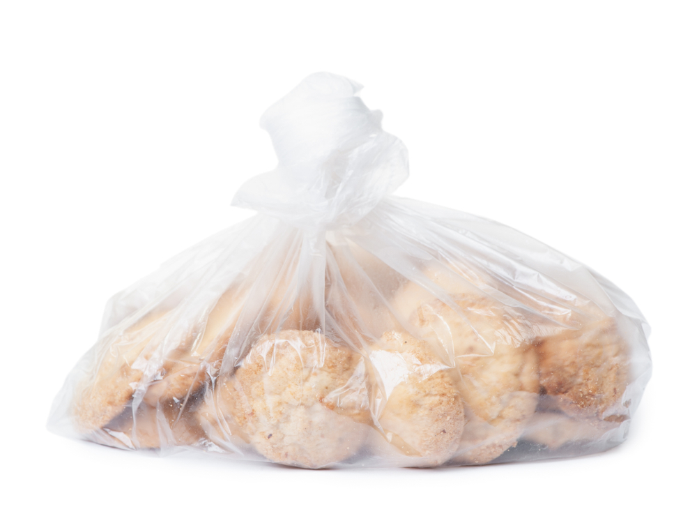 Plastic,Bag,With,Cookies,Isolated,On,White,Background