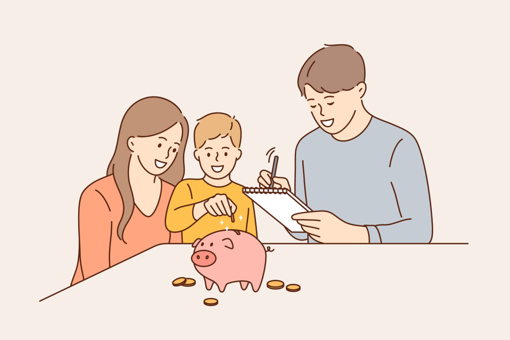 Family budget and saving money concept