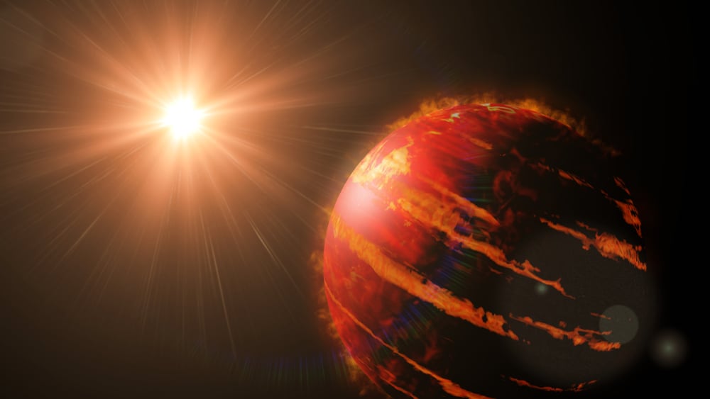 Hot,Jupiter,Class,Exoplanet,,Gas,Giant,Planet,Lit,By,An