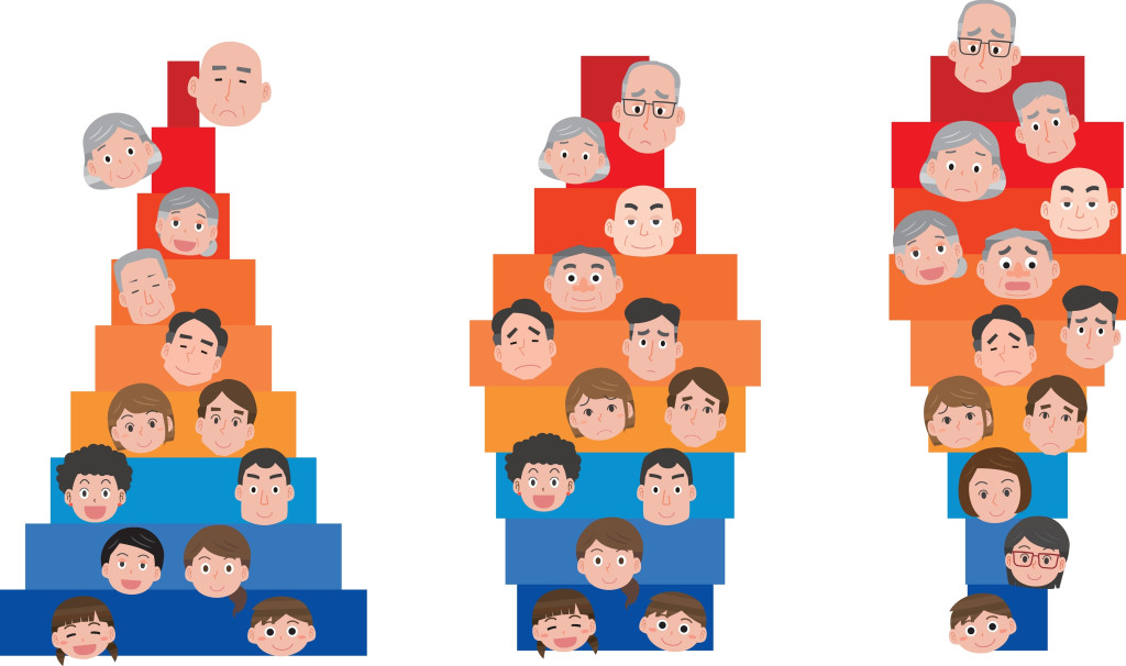 Illustrated illustration of the population pyramid