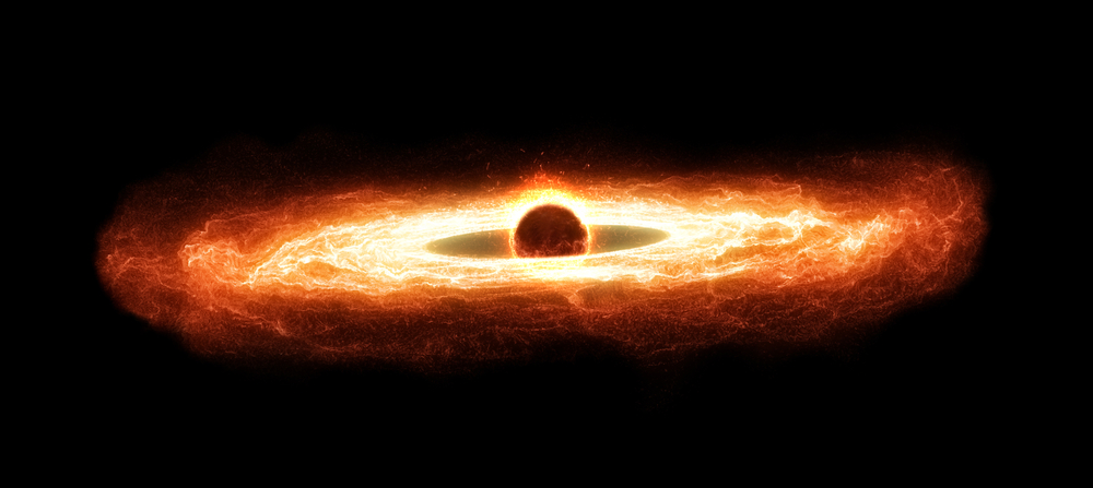 Supermassive,Black,Hole,With,Hot,Accretion,Disk,,3d,Rendering